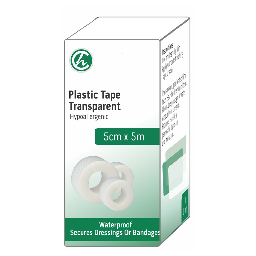 Plastic Tape Transparent 5cm x 5m – Singles