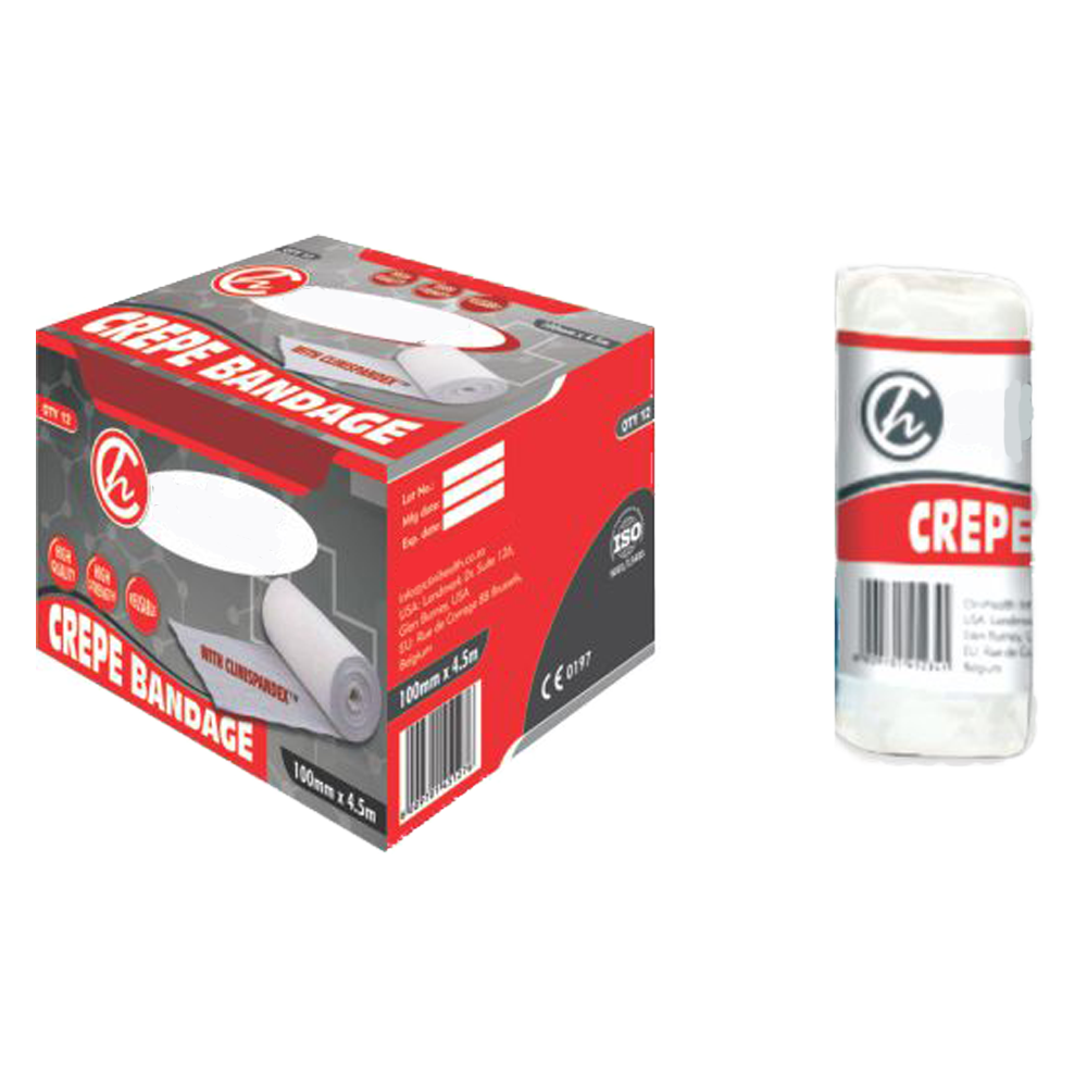 Crepe Bandage 100mm X 4.5m CliniHealth – 1s