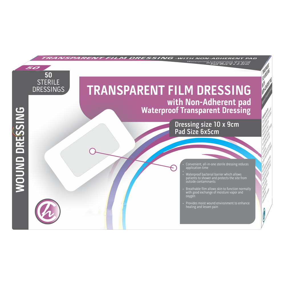 Dressing Transparent Film with Non Adherent Pad 10 x 9cm – 50s