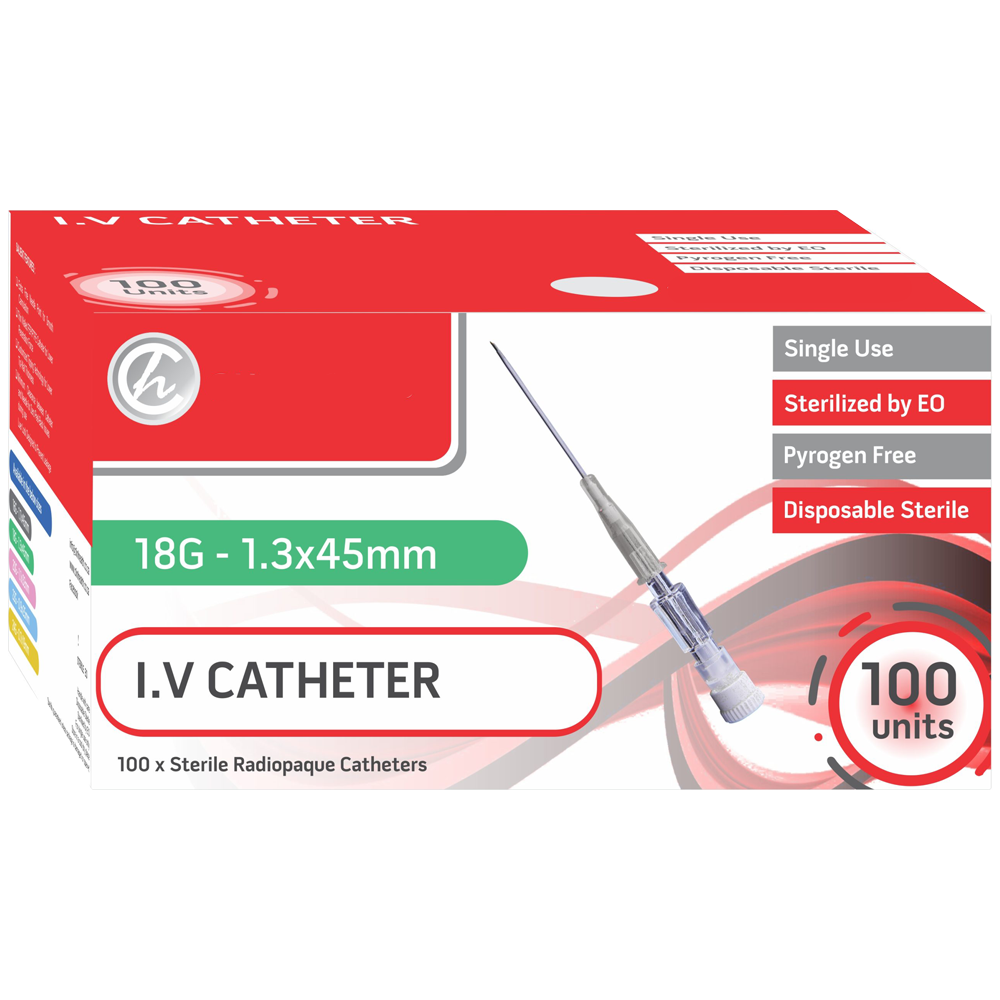 IV Catheter 18G without port and wings – 100s