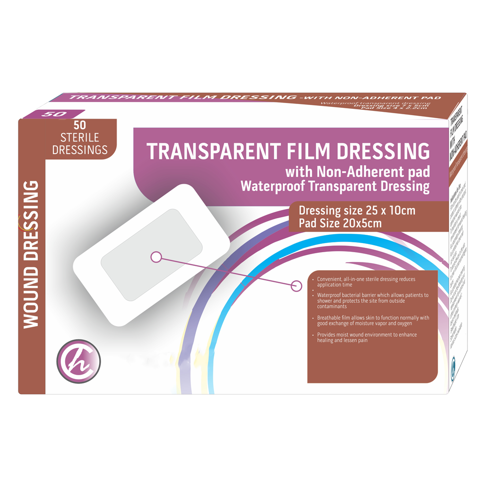 Dressing Transparent Film with Non Adherent Pad 25 x 10cm – 50s