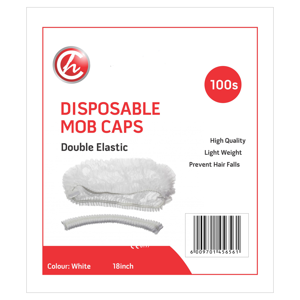 Mob Cap White Double Stitched 100s –