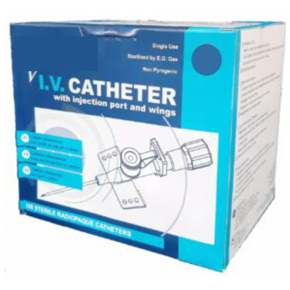 IV Catheter 16G with Injection port & and wings – 100s