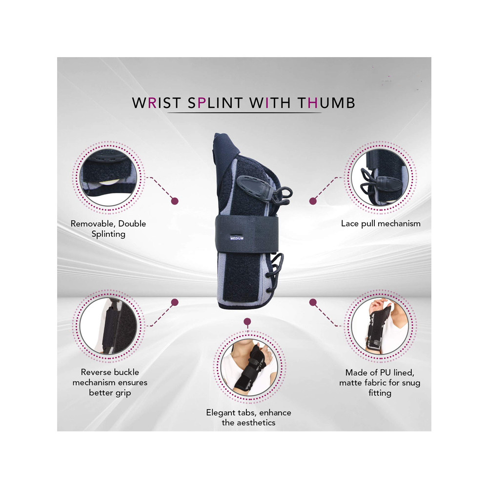 Wrist Splint with Thumb – Medium