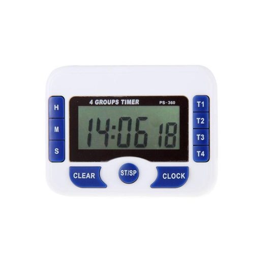 Digital Timer with Clock – 4 Separate Timers / group
