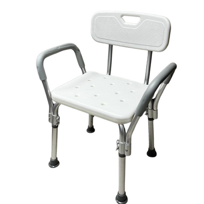 Shower Chair with Back Support – Aluminium