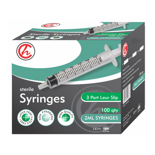 Syringe 2ml 3 Part L/Slip 100s