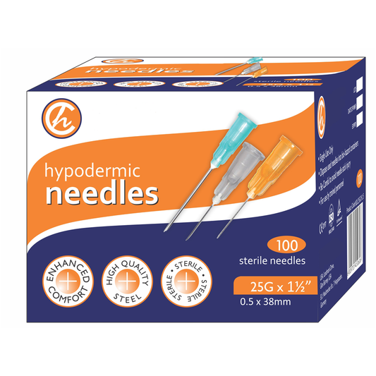 Needles 25G Hypodermic 1 1/2 inch (0.50 x38mm)