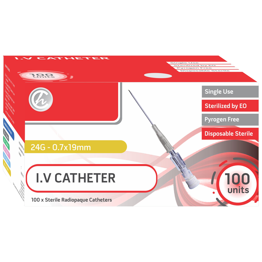 IV Catheter 24G without port and wings – 100s
