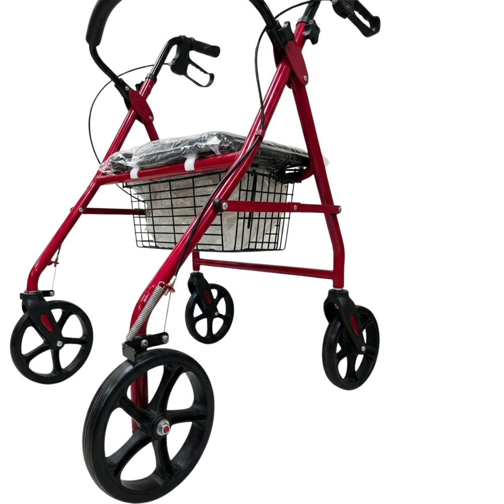 Rollator 4 Wheel with 8″ Wheels Solid Castor Aluminium Lite
