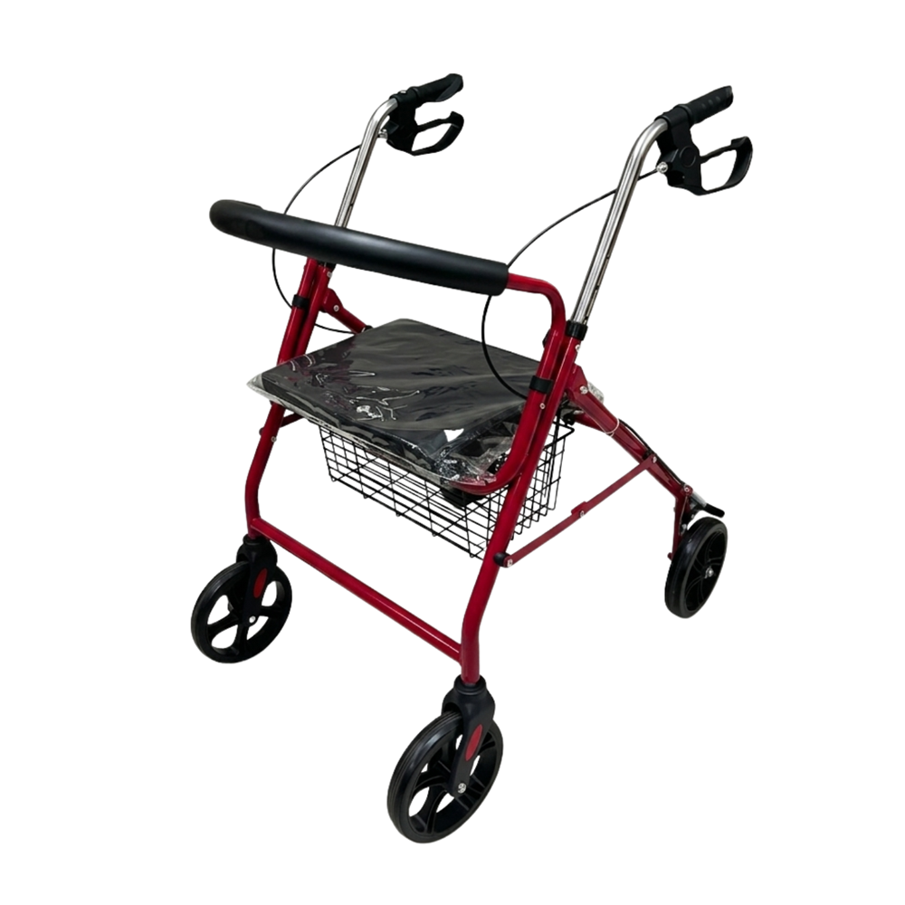 Rollator 4 Wheel with 6″ Wheels Solid Castor – Aluminium