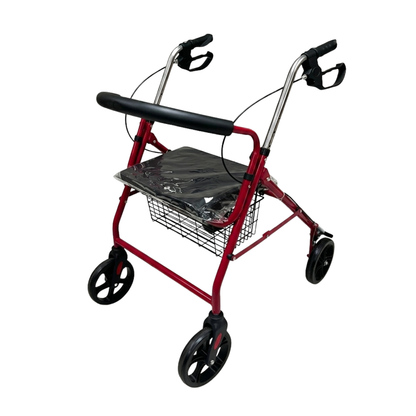 Rollator 4 Wheel with 8″ Wheels Solid Castor Aluminium Lite