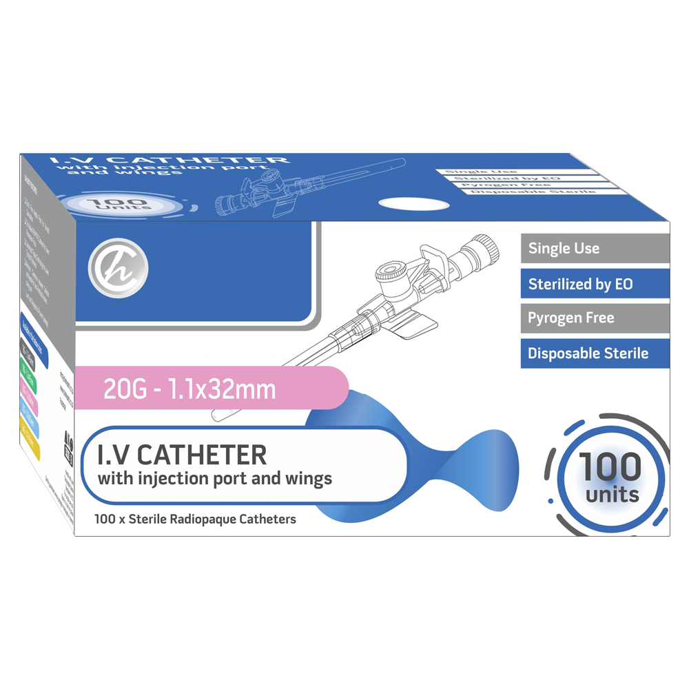 IV Catheter 20G with Injection port and wings – 100s