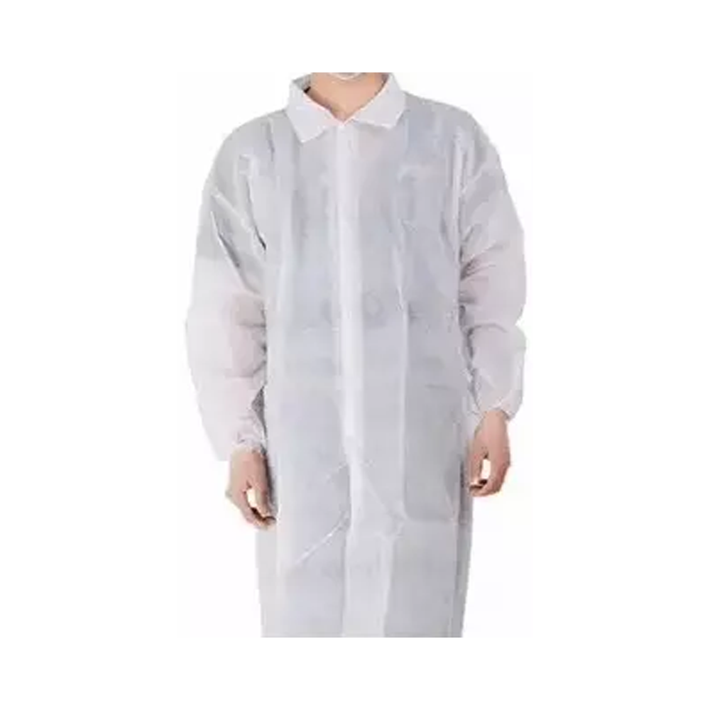 Lab Coat – Non Woven Pack of 10 White Velcro 30gsm – Large
