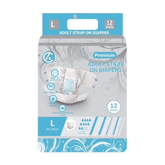 Adult Diapers Premium Strap On 12s – Large
