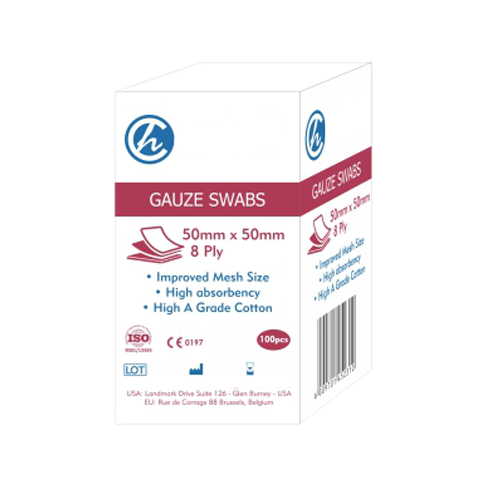 Gauze Swabs 50x50mm 8 ply – 100s