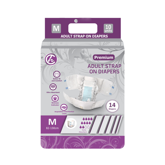 Adult Diapers Premium Strap On 14s- Medium