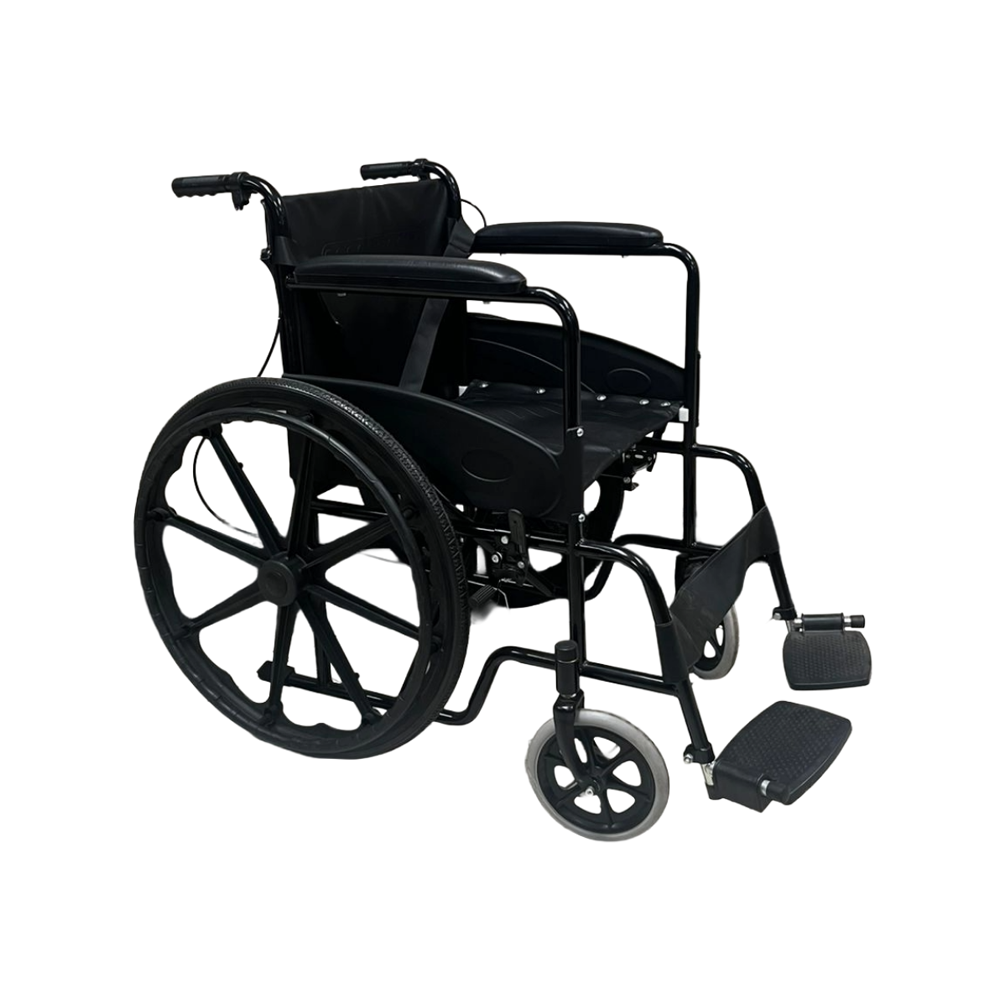 Wheelchair with fixed armrest – Black