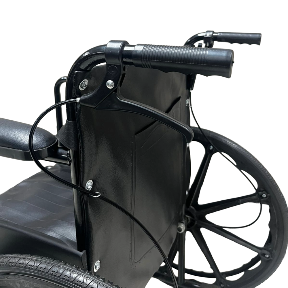 Wheelchair with fixed armrest – Black