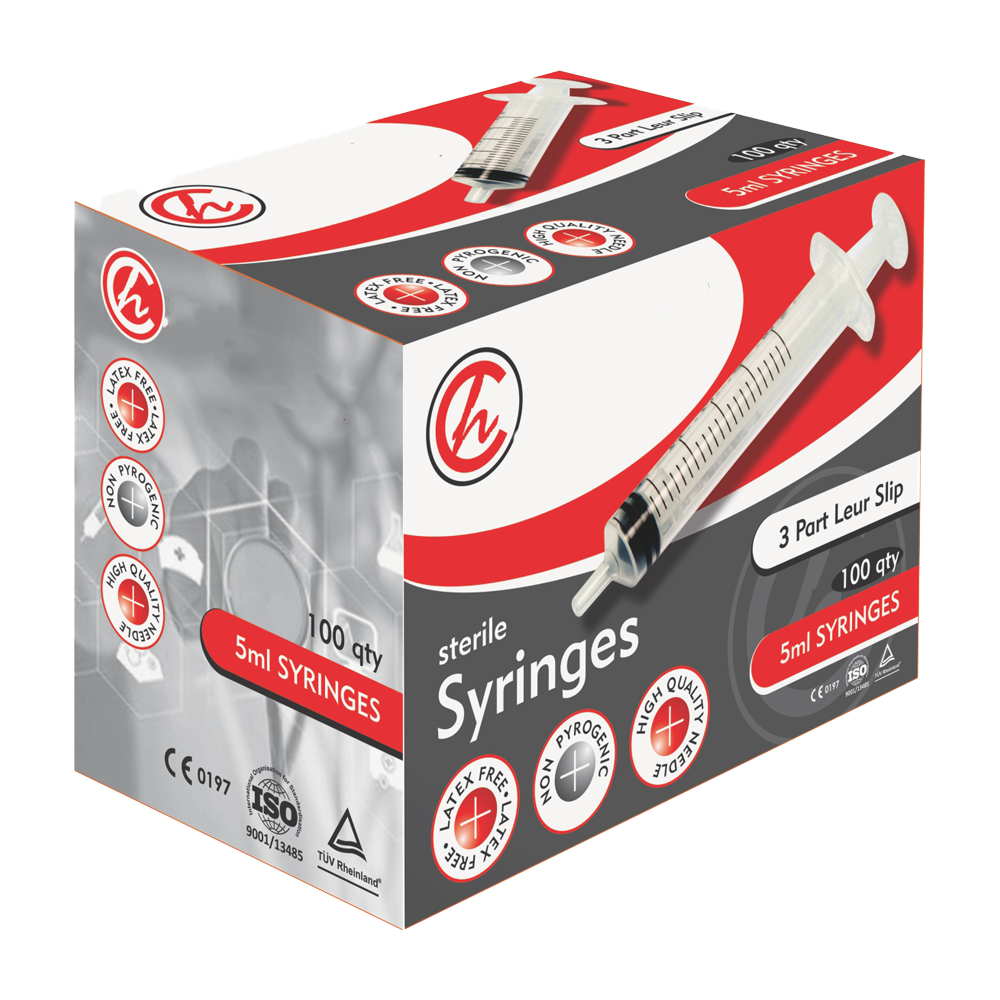 Syringe 5ml 3 Part L/Slip – 100s