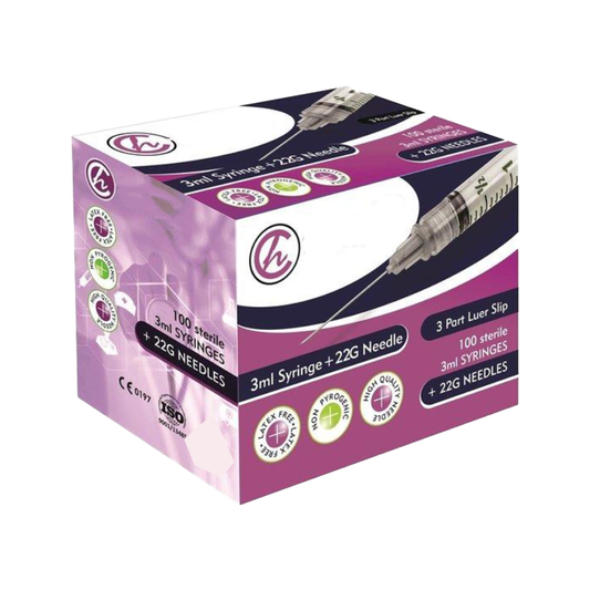 Syringe 3ml plus 22g needle- 100s