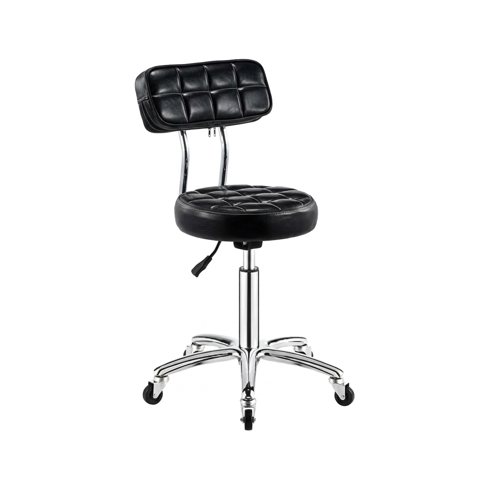 Chair Nurses Metal Black with wheels