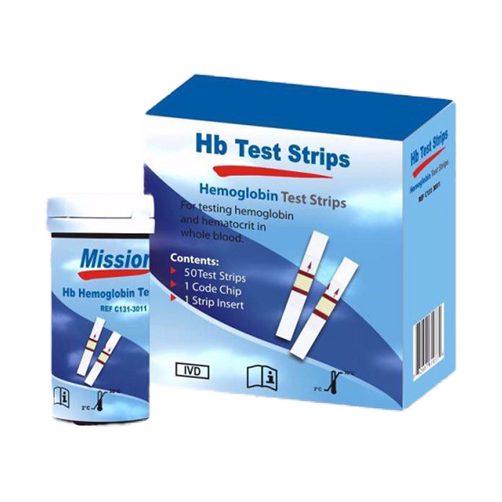 Hemoglobin Test Strips 50’s Mission