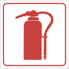 Red Fire Extinguisher Sign - 19-19cm