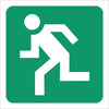 Green Running Man Left Sign - 29x29cm