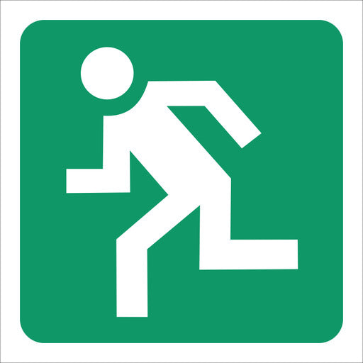Green Running Man Left Sign - 29x29cm