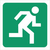 Green Running Man Right Sign - 19x19cm