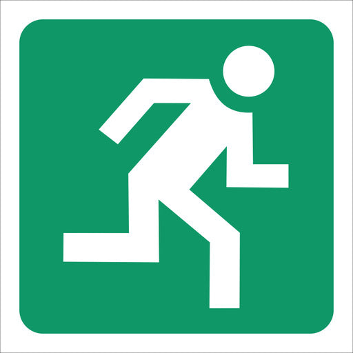 Green Running Man Right Sign - 29x29cm