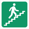 Green Going Up Stairs Right Sign - 19x19cm