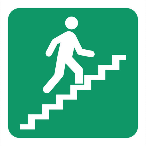 Green Going Up Stairs Right Sign - 29x29cm