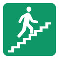 Green Going Up Stairs Right Sign - 19x19cm