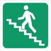 Green Going Up Stairs Sign - 29x29cm