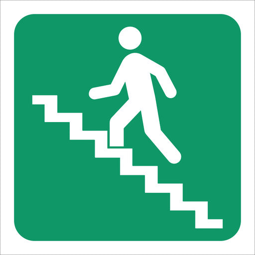 Green Going Up Stairs Sign - 29x29cm