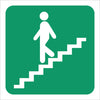 Green Going Down Stairs Left Sign - 19x19cm