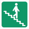 Green Going Down Stairs Right Sign - 19x19cm